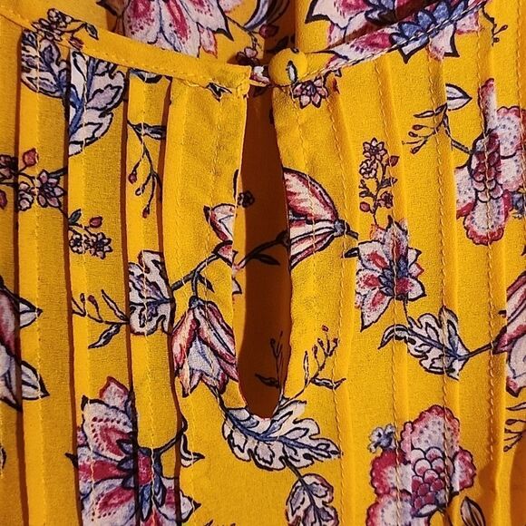 New Liz Claiborne Yellow Springy Blouse XL - Picture 6 of 8